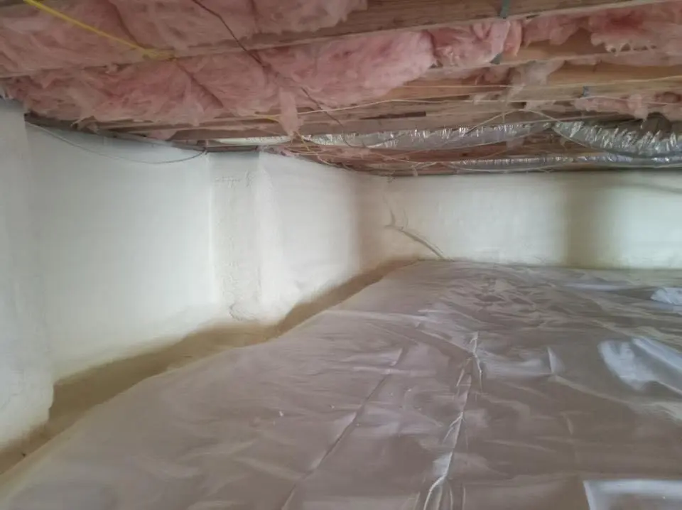 Crawl space encapsulation with closed-cell spray foam for Attic Insulation in Acton