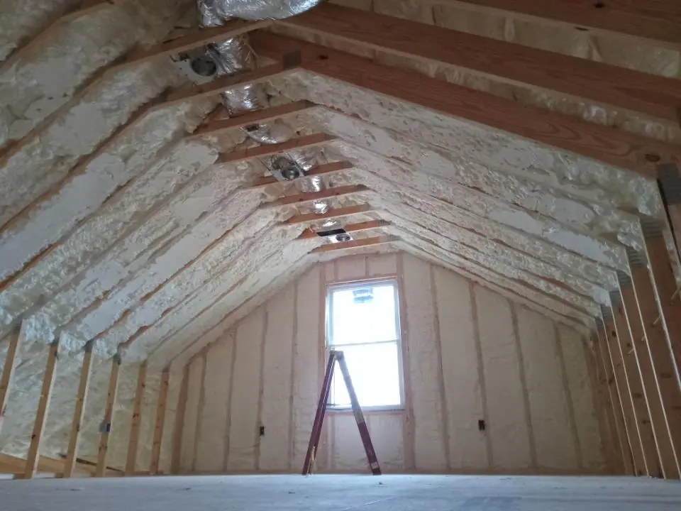 Spray foam roofing application for Crawl Space Insulation project in Acton
